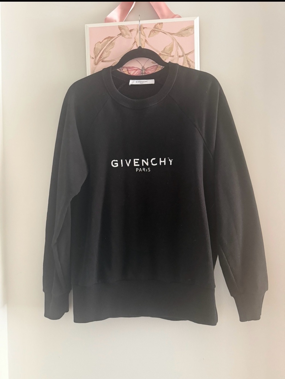 Givenchy Black Crewneck Sweatshirt with White Logo